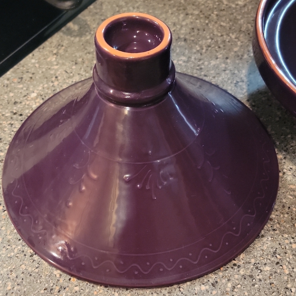 Cost Plus World Market Purple Ceramic Tangine - Picture 4 of 6